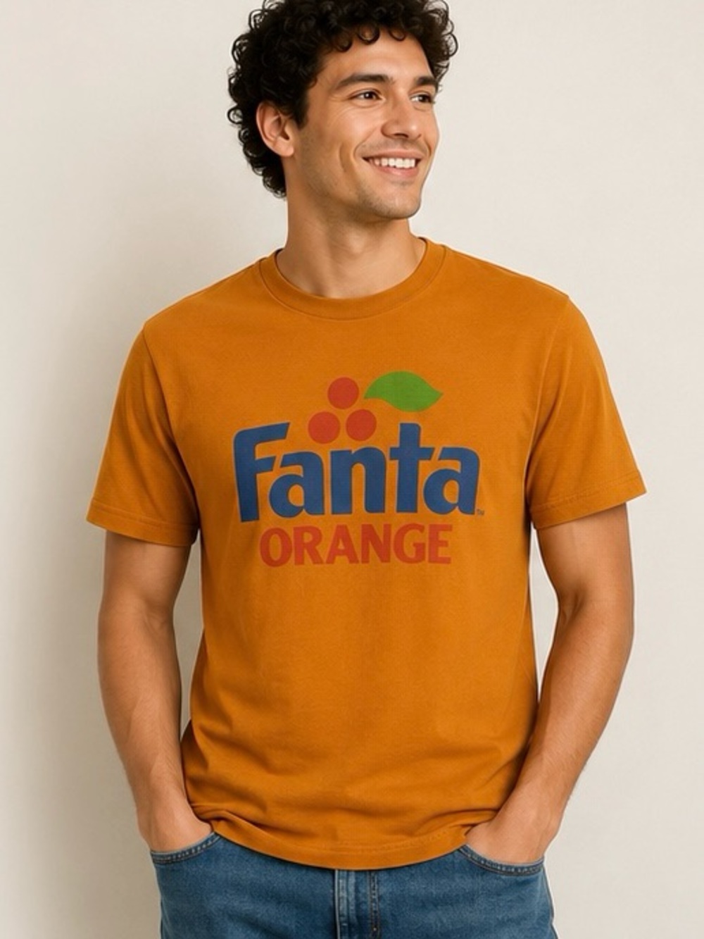 Fantasy Orange Logo Short-Vintage Look Sleeve Tee - Men's